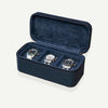 Square Watch Box 3 Slot - dunkelgrüner Litchi