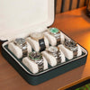 Square Watch Box 6 Slot - dunkelgrüner Litchi