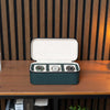 Square Watch Box 3 Slot - dunkelgrüner Litchi