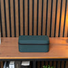 Square Watch Box 3 Slot - dunkelgrüner Litchi