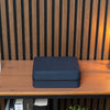 Square Watch Box 6 Slot - Marineblau Litchi