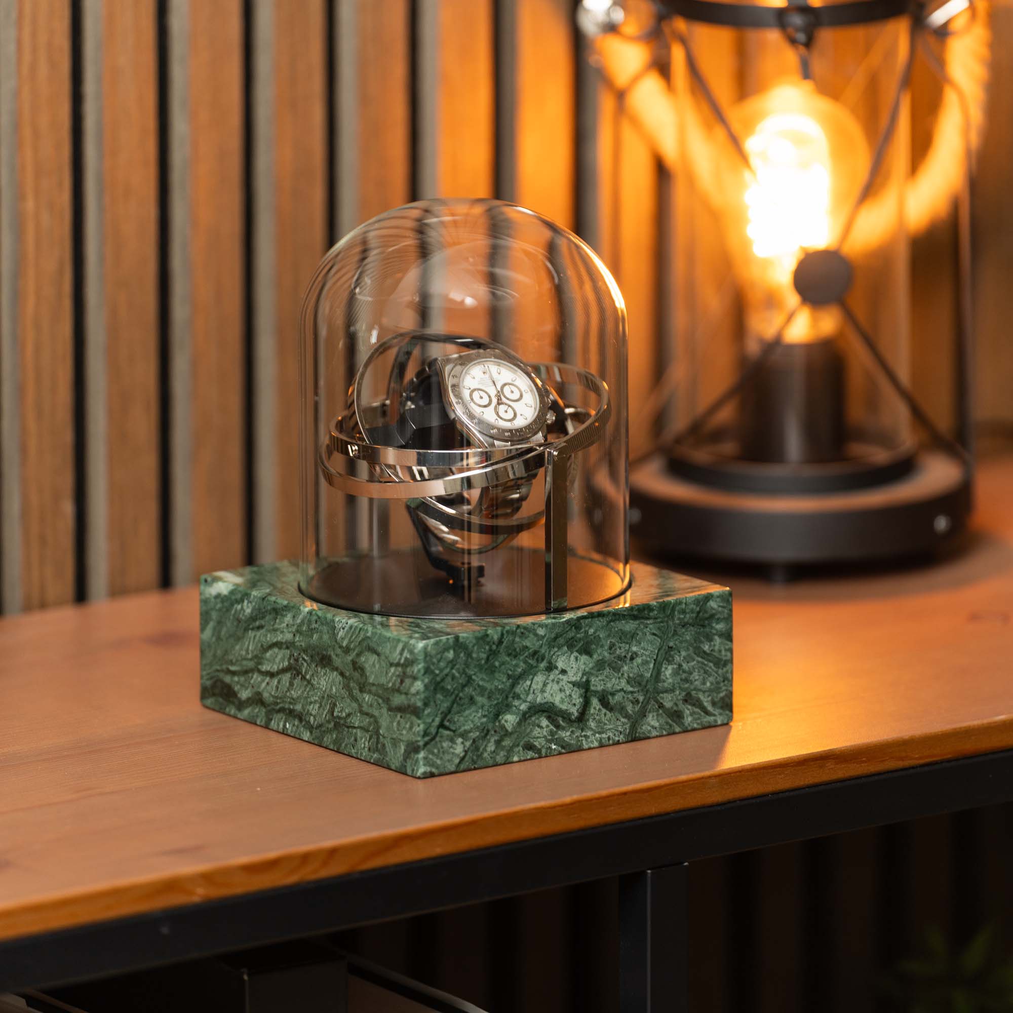 Orbital Watch Winder - Single Green Marble