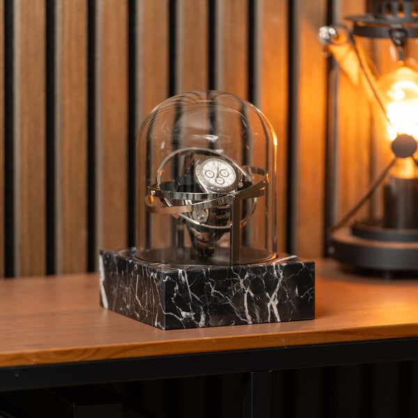 Orbital Watch Winder - Single Black Marble