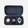 Square Watch Box 3 Slot - dunkelgrüner Litchi