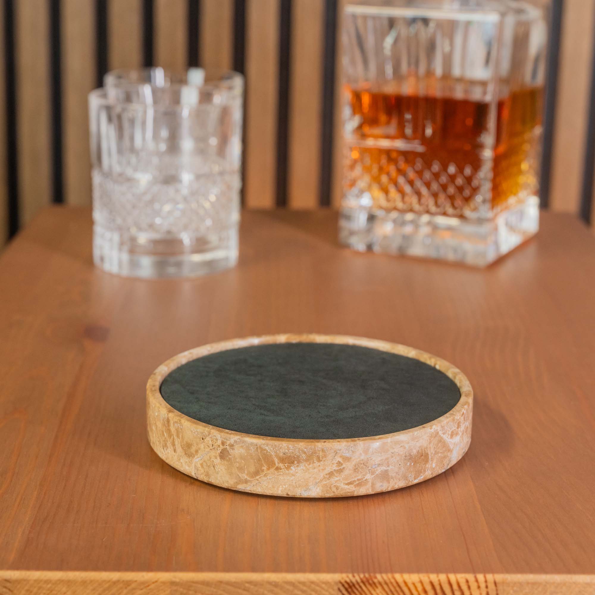 Uhrenmatte - Brauner Marmor