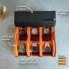 Personalized Hexagon Black Orange 6 Slot Watch Box