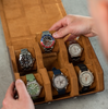 Hexagon Coffee Brown 6 Slot Watch Box