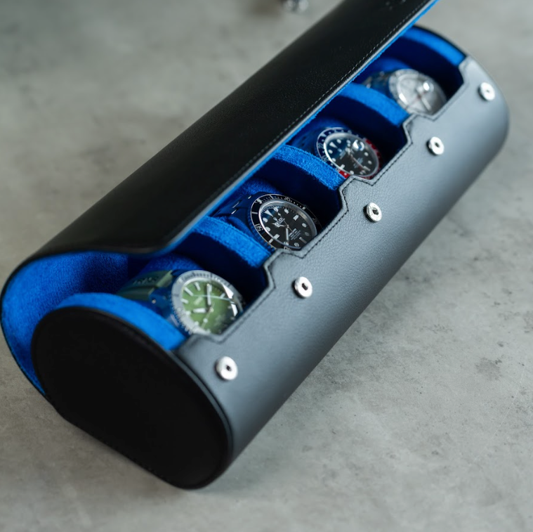Travel Watch Roll Extra Large - Black Blue
