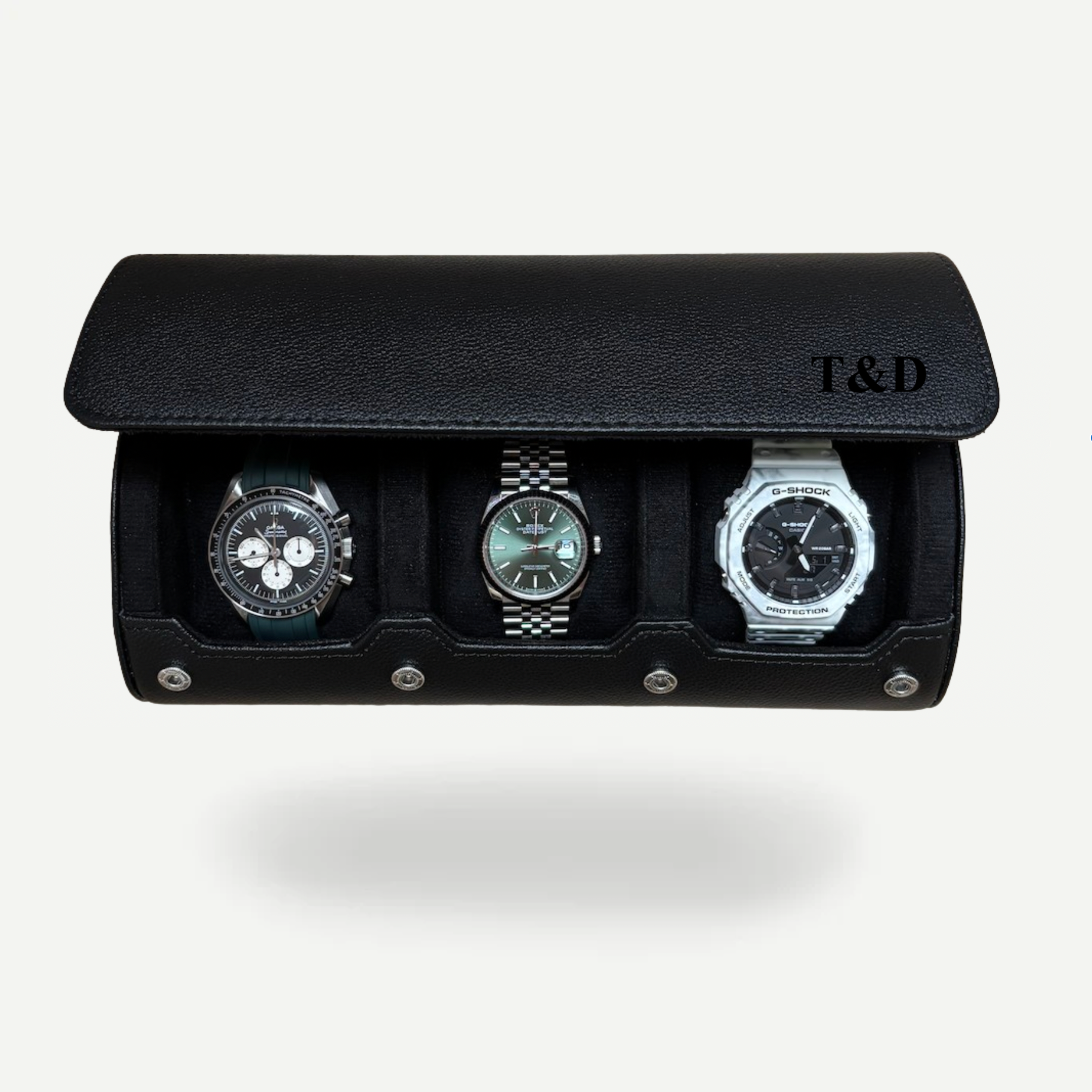 Personalized Watch Roll Large - All Black