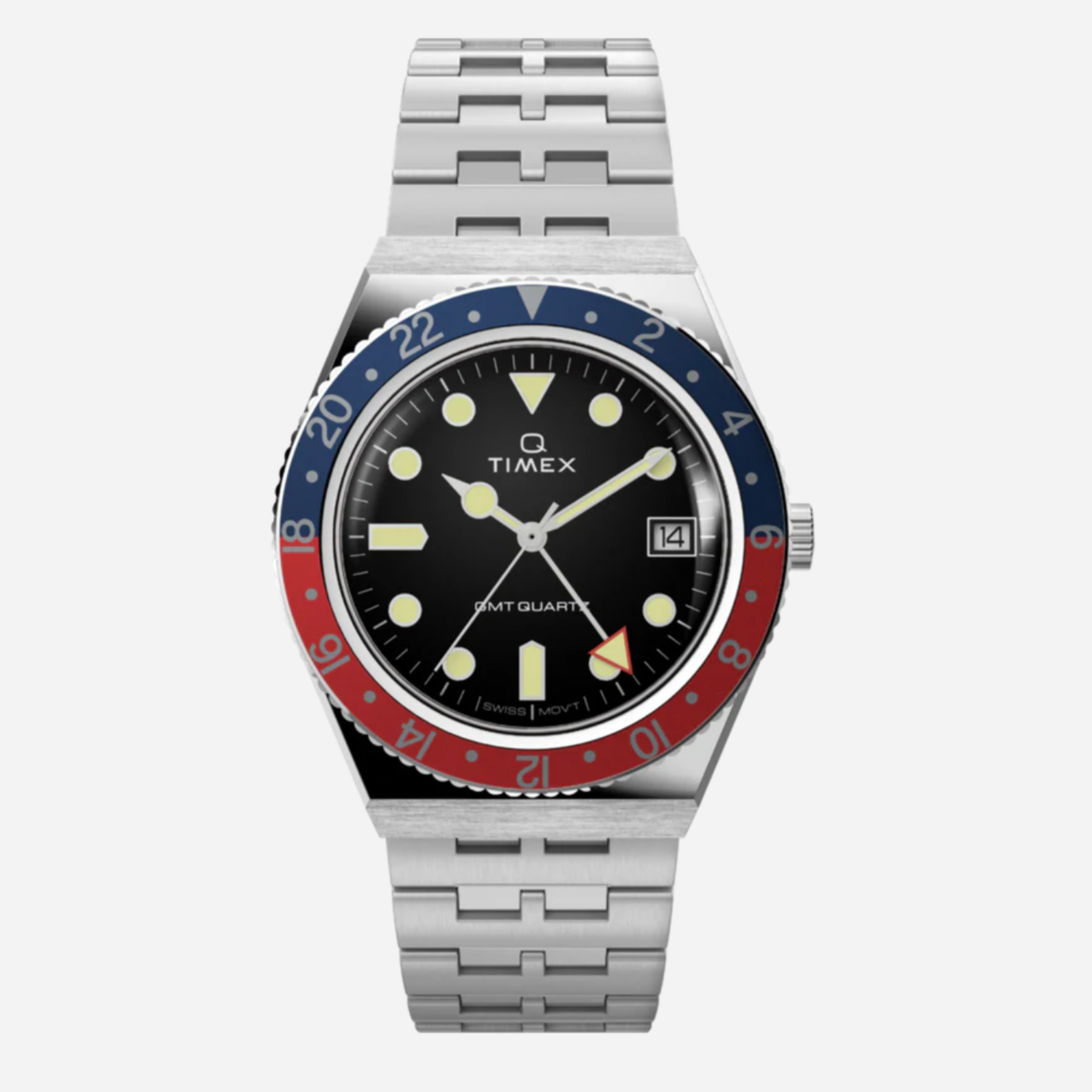 TIMEX Q Timex GMT Red/Blue