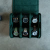 Personalized Hexagon Black Green 6 Slot Watch Box