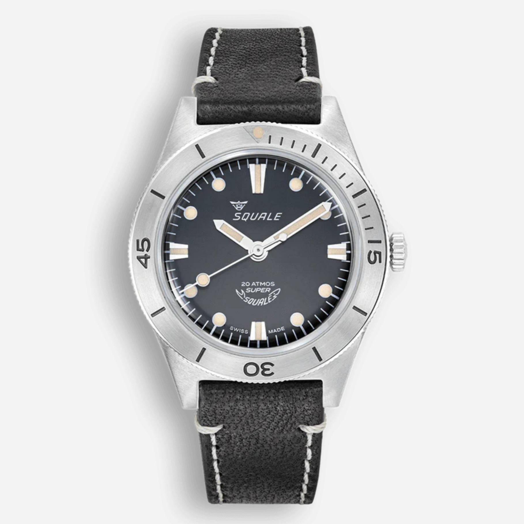 Super-Squale Sunray Black Leather