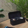 Square Watch Box 3 Slot - dunkelgrüner Litchi