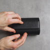 Two Slot Watch Roll - All Black Saffiano