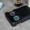Black Watch Slide Case For 2 Watches, Handmade in italy, leather