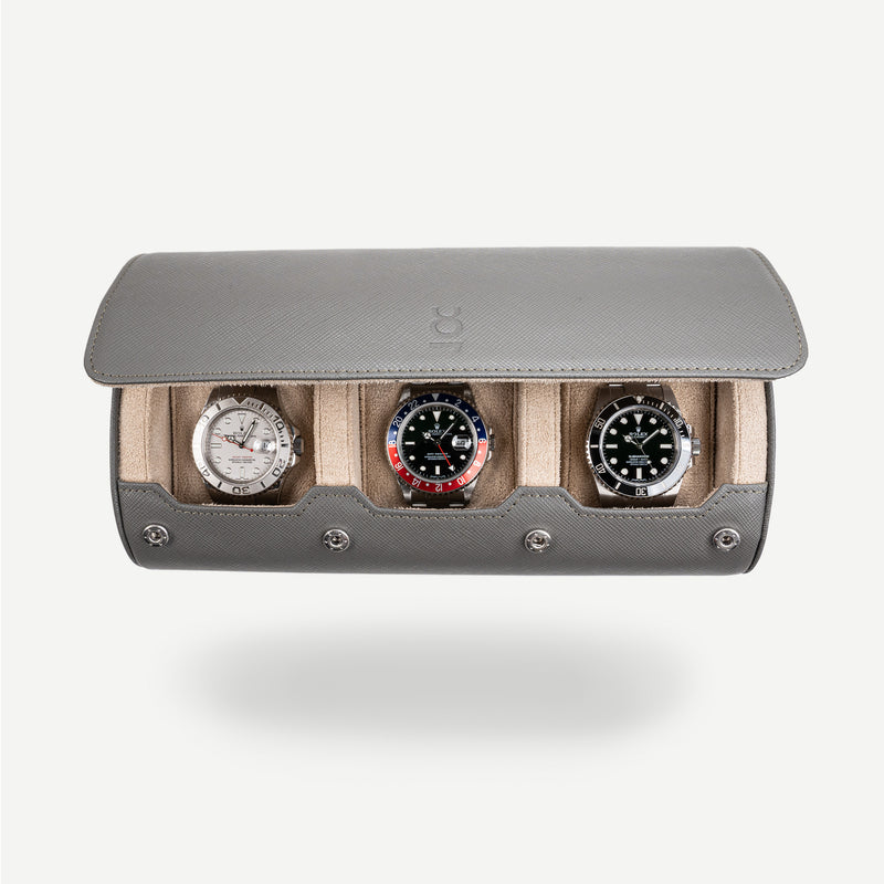 grey watch roll for 3 watches