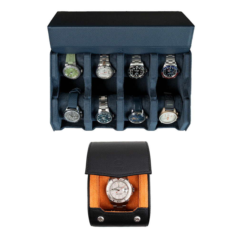 Stellen Sie Ihr eigenes Set zusammen (8-Slot-Uhrenbox + einzelne Uhrenrolle)