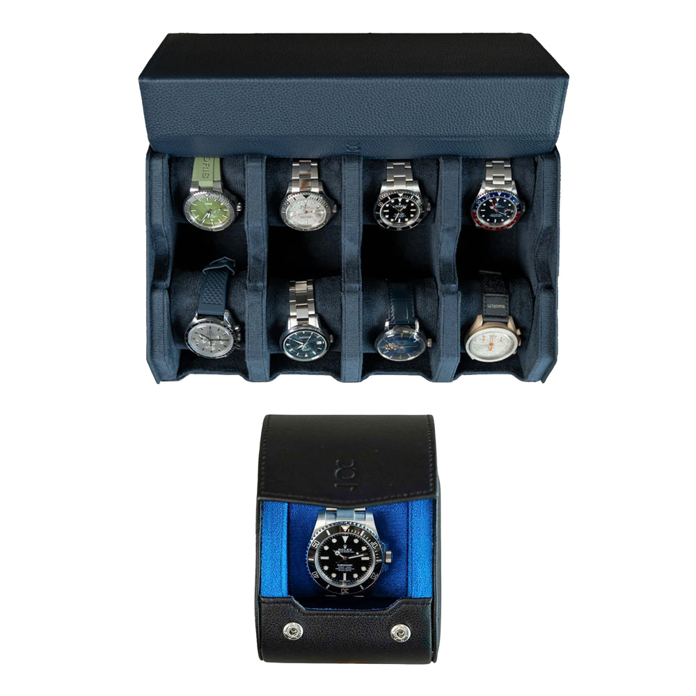 Stellen Sie Ihr eigenes Set zusammen (8-Slot-Uhrenbox + einzelne Uhrenrolle)