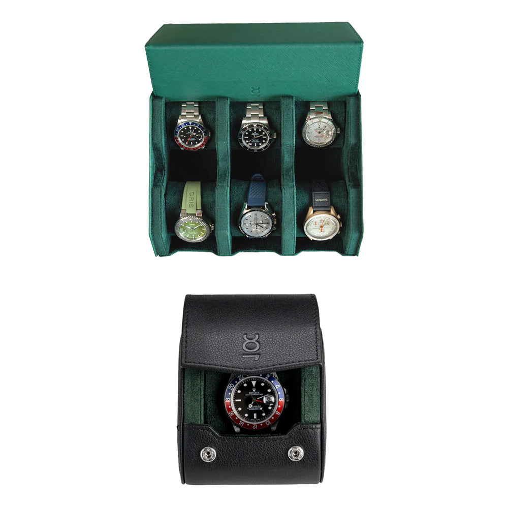 Make your own set (6 Slot Watchbox + Single Watch Roll)