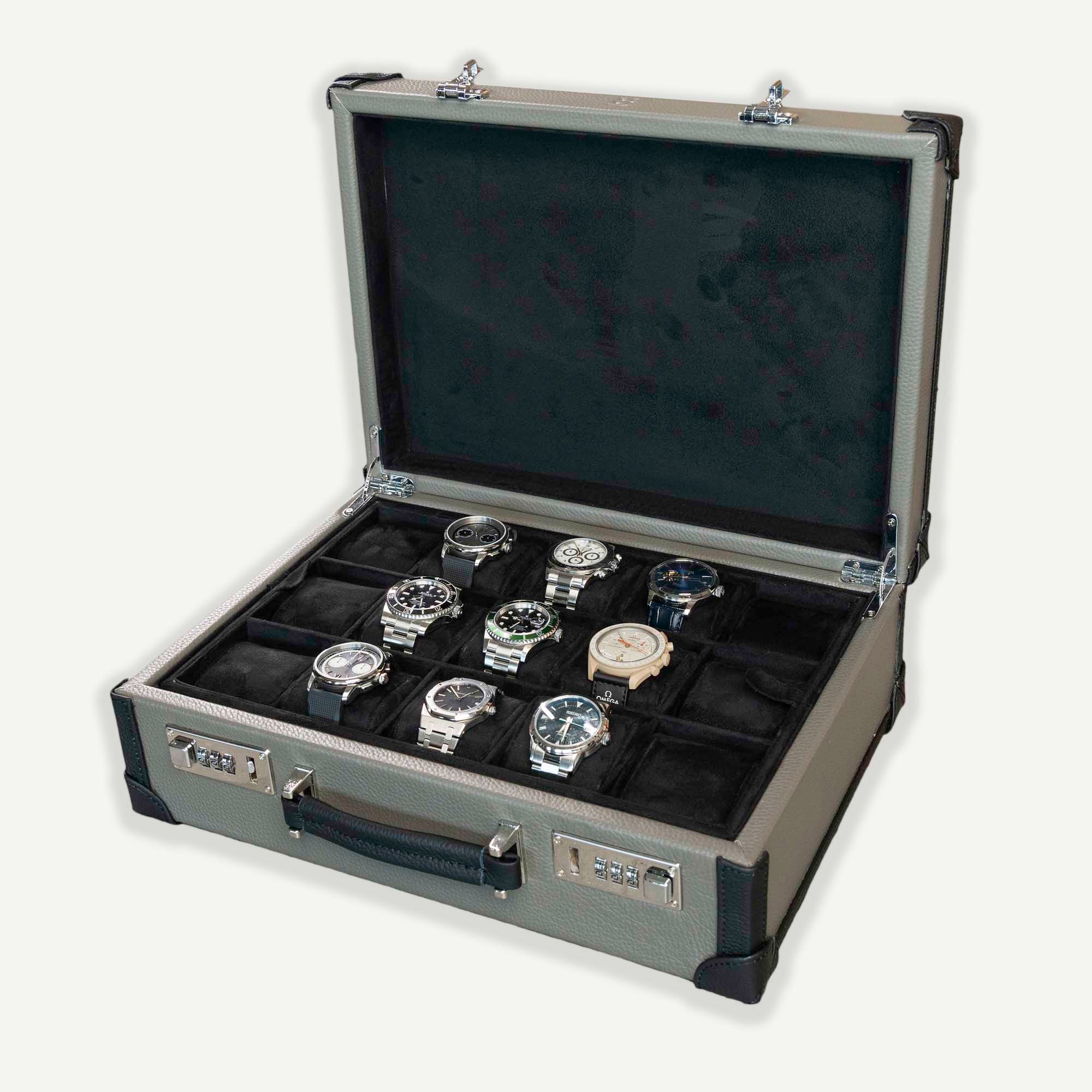 Suitcase For 15 Watches - Dark Grey