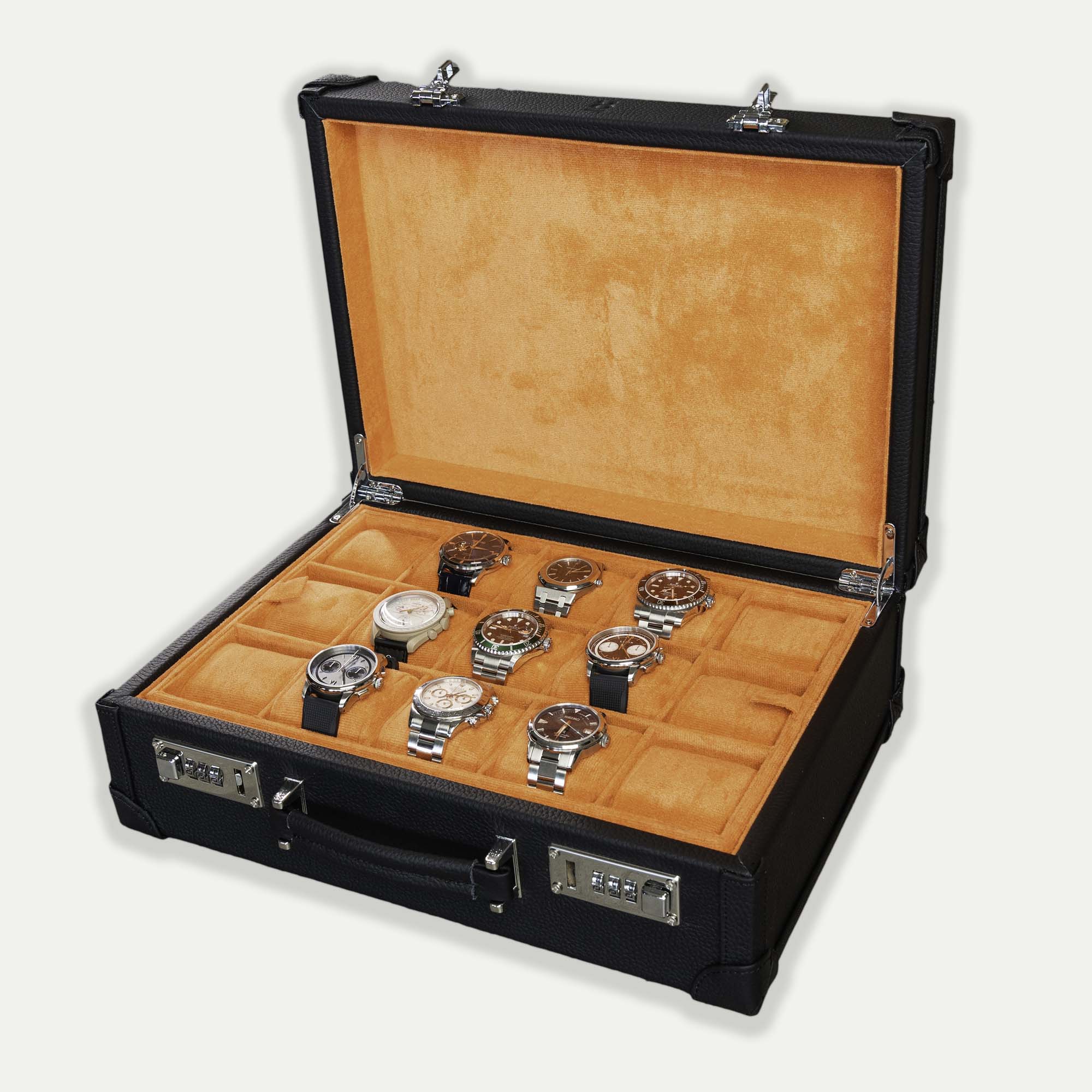 Suitcase For 15 Watches - Black