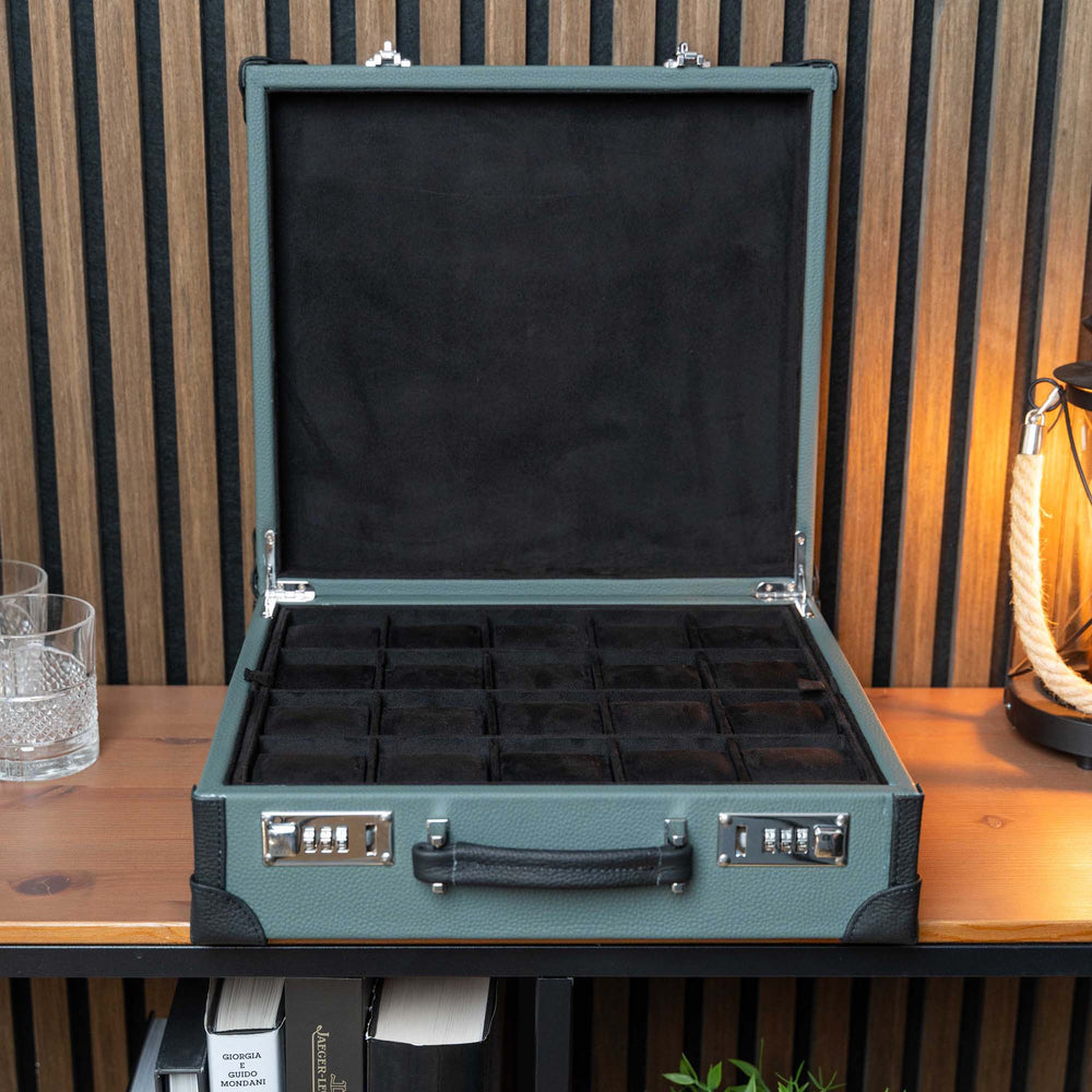 Koffer für 20 Uhren – Dunkelgrün