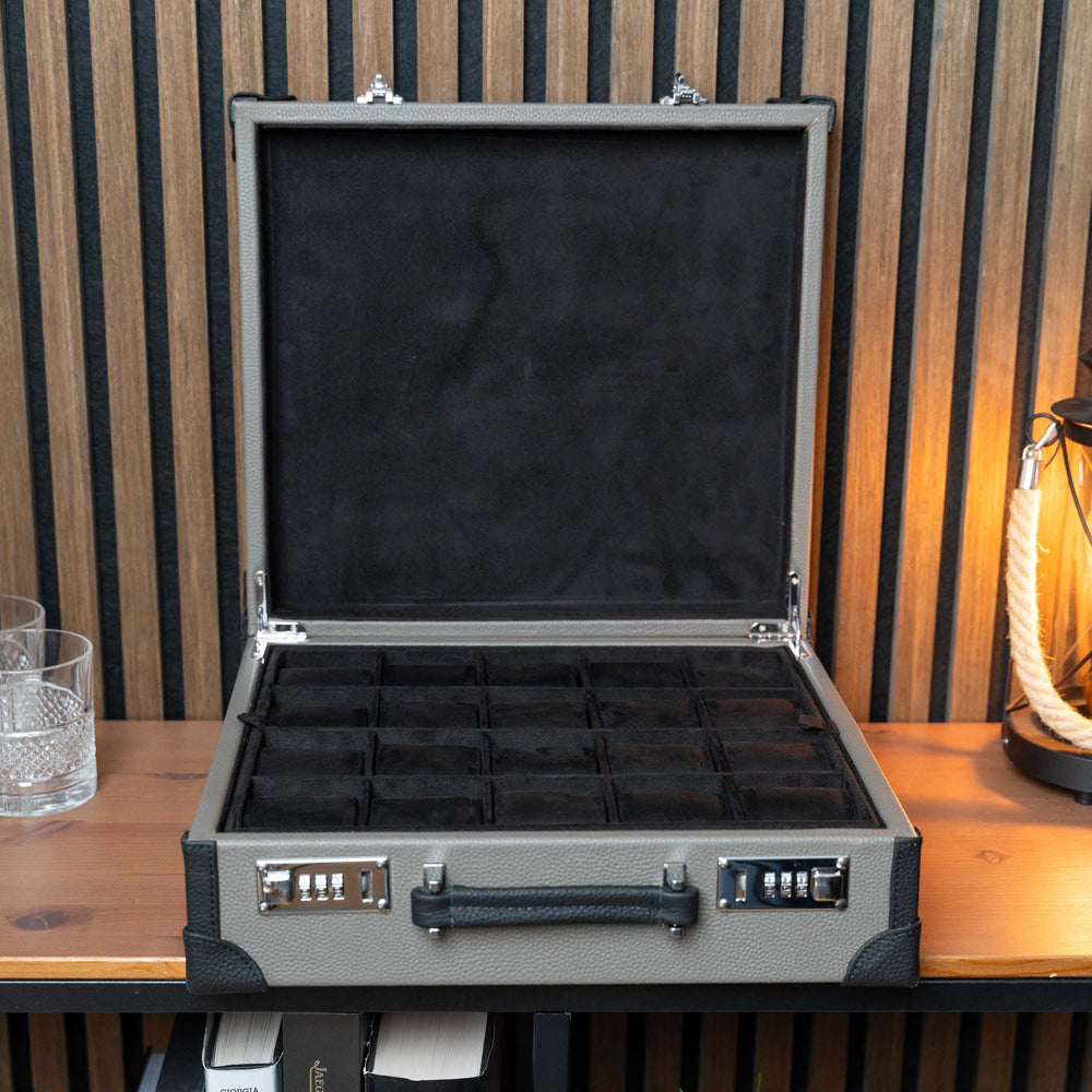 Koffer für 20 Uhren – Dunkelgrau