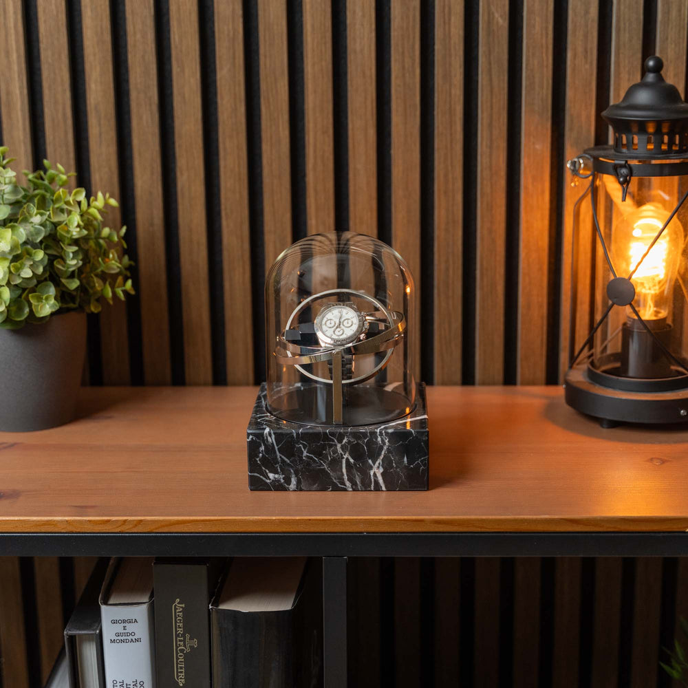 Orbital Watch Winder - Single Black Marble