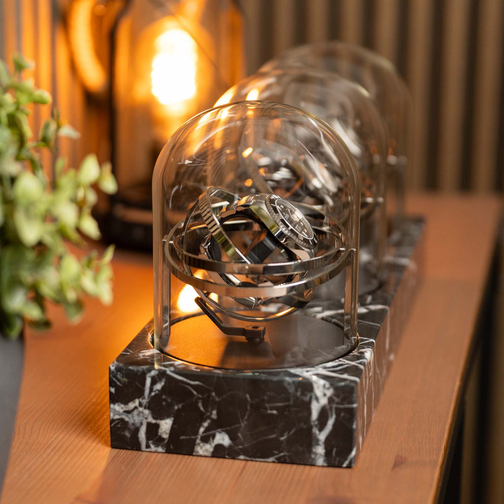 Orbital Watch Winder - Black Marble Trio