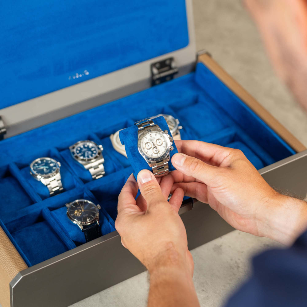 AUBLIQ Uhrenbox Grau 12 Slot