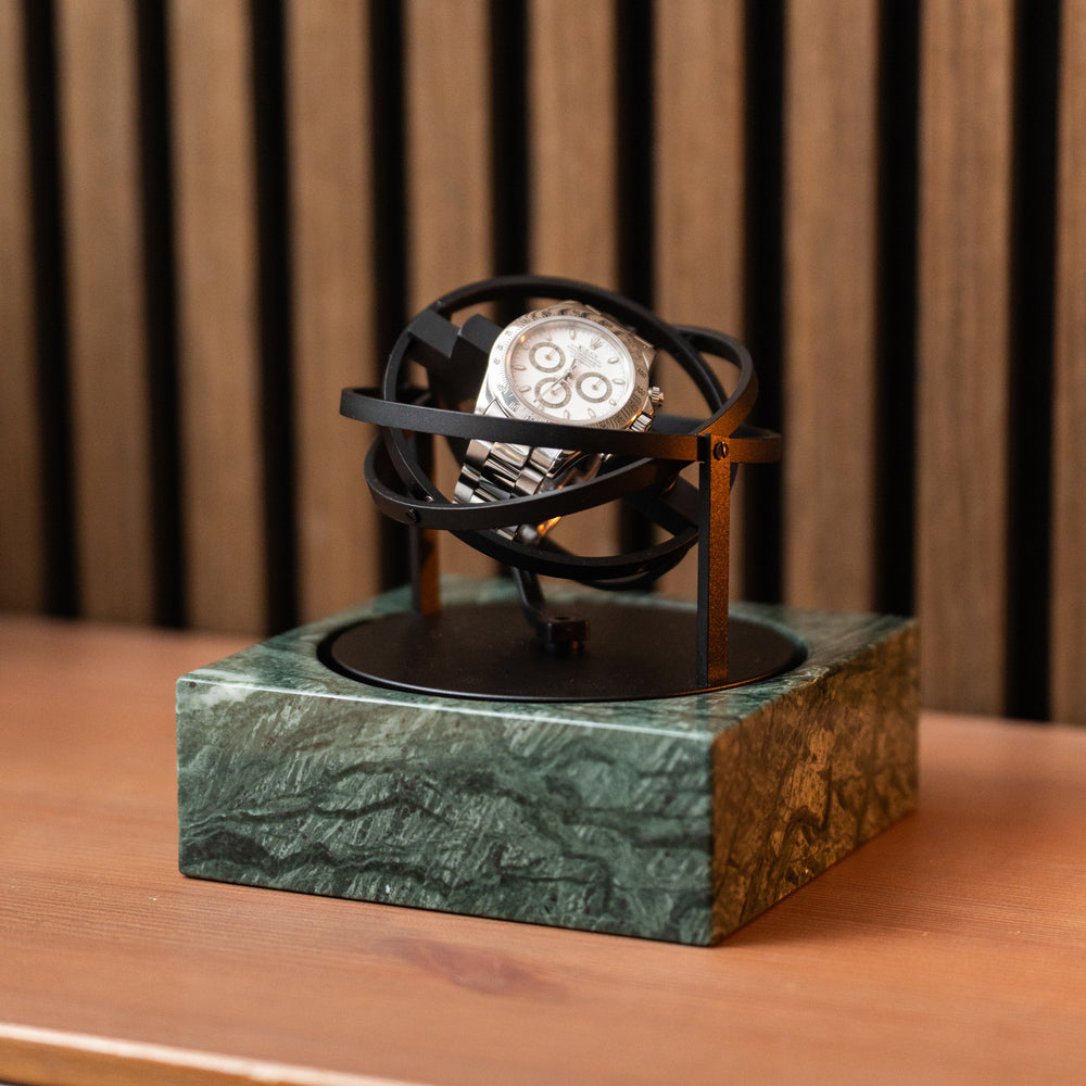 Orbital Watch Winder - Single Green Marble