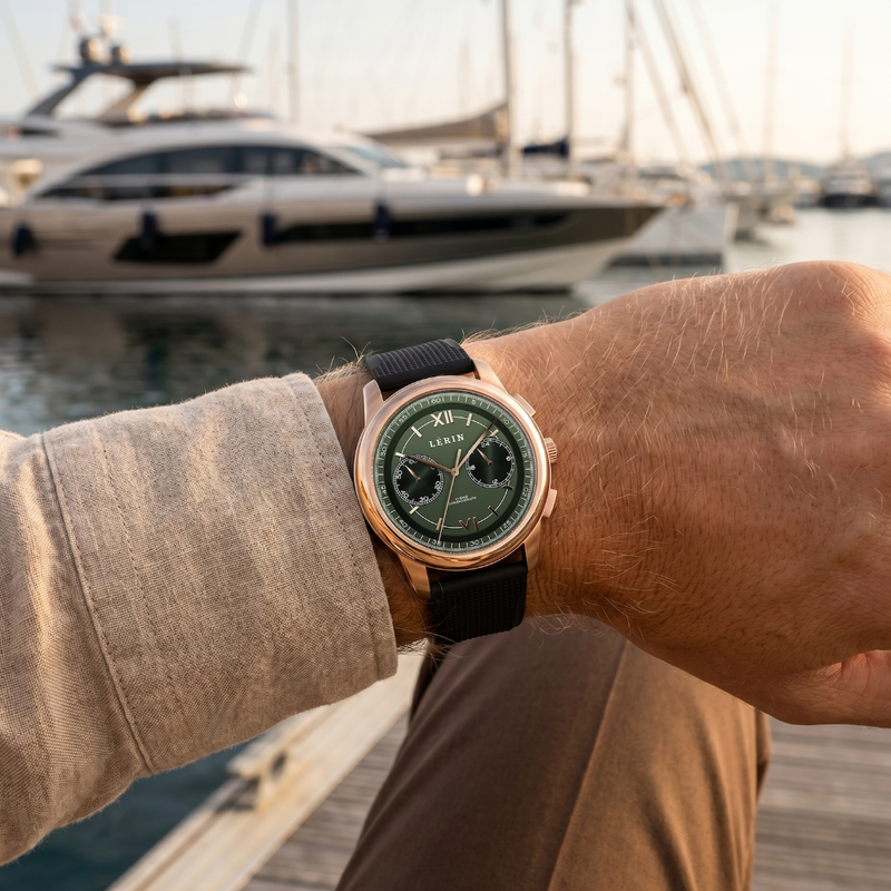 LÈRIN Hybrid Chronograph - Pine Green Gold