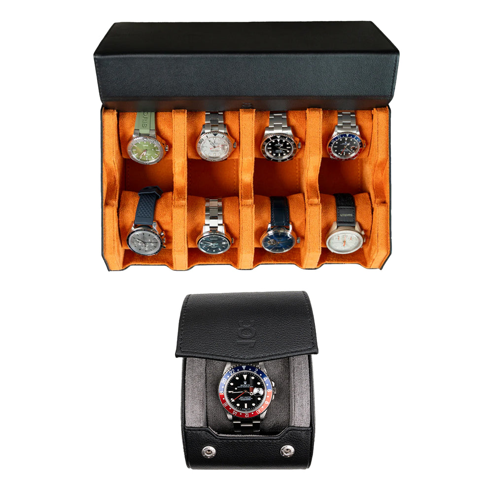 Stellen Sie Ihr eigenes Set zusammen (8-Slot-Uhrenbox + einzelne Uhrenrolle)