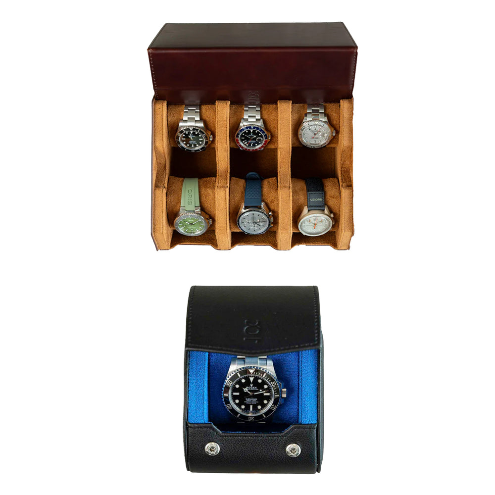 Make your own set (6 Slot Watchbox + Single Watch Roll)