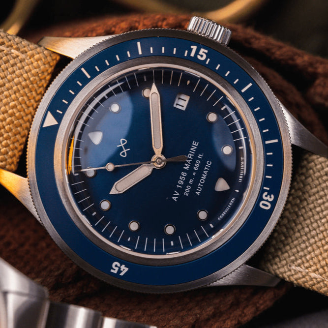 Über Vintage Marine Automatic 1956, Stahl / Blau