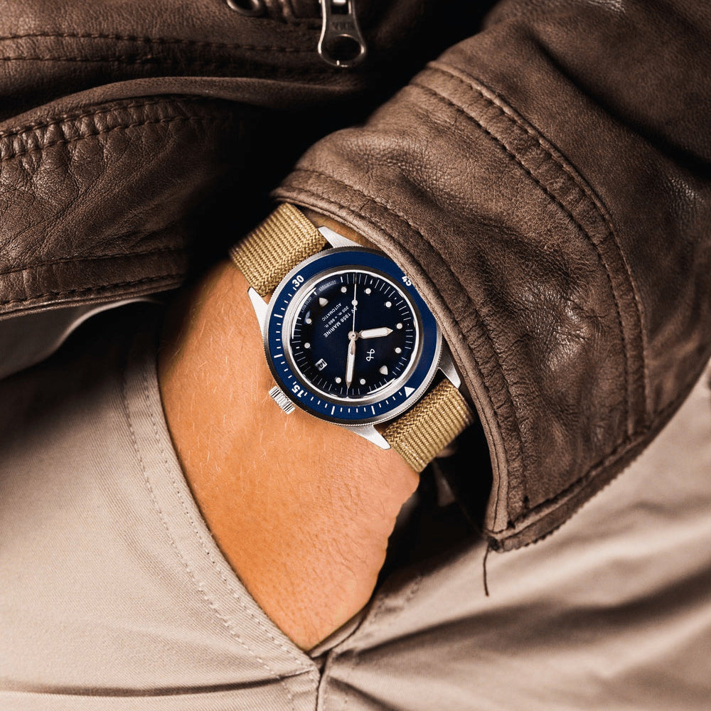 Über Vintage Marine Automatic 1956, Stahl / Blau