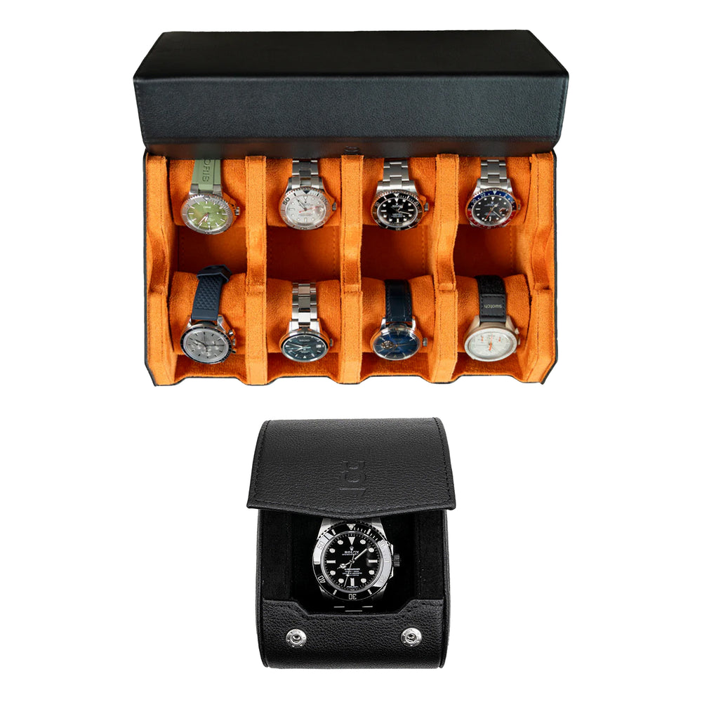 Stellen Sie Ihr eigenes Set zusammen (8-Slot-Uhrenbox + einzelne Uhrenrolle)