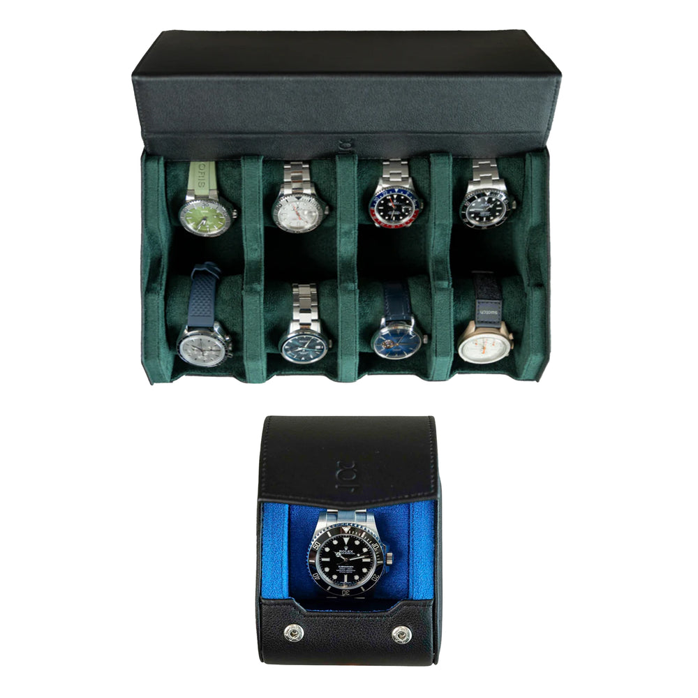 Stellen Sie Ihr eigenes Set zusammen (8-Slot-Uhrenbox + einzelne Uhrenrolle)