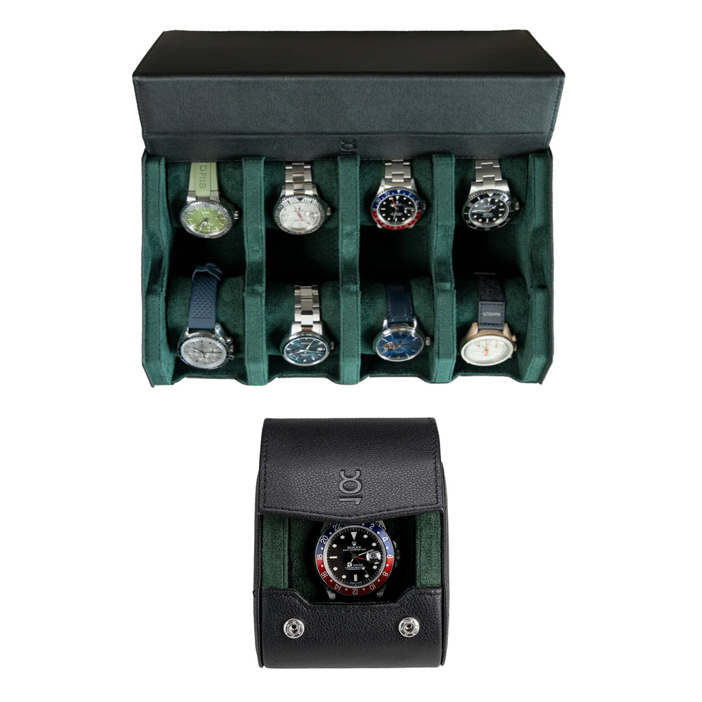 Stellen Sie Ihr eigenes Set zusammen (8-Slot-Uhrenbox + einzelne Uhrenrolle)