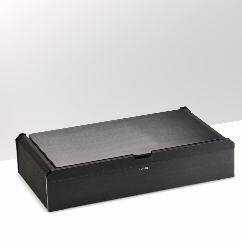 AUBLIQ Watch Box All Black 10 Slot + Strap Slot