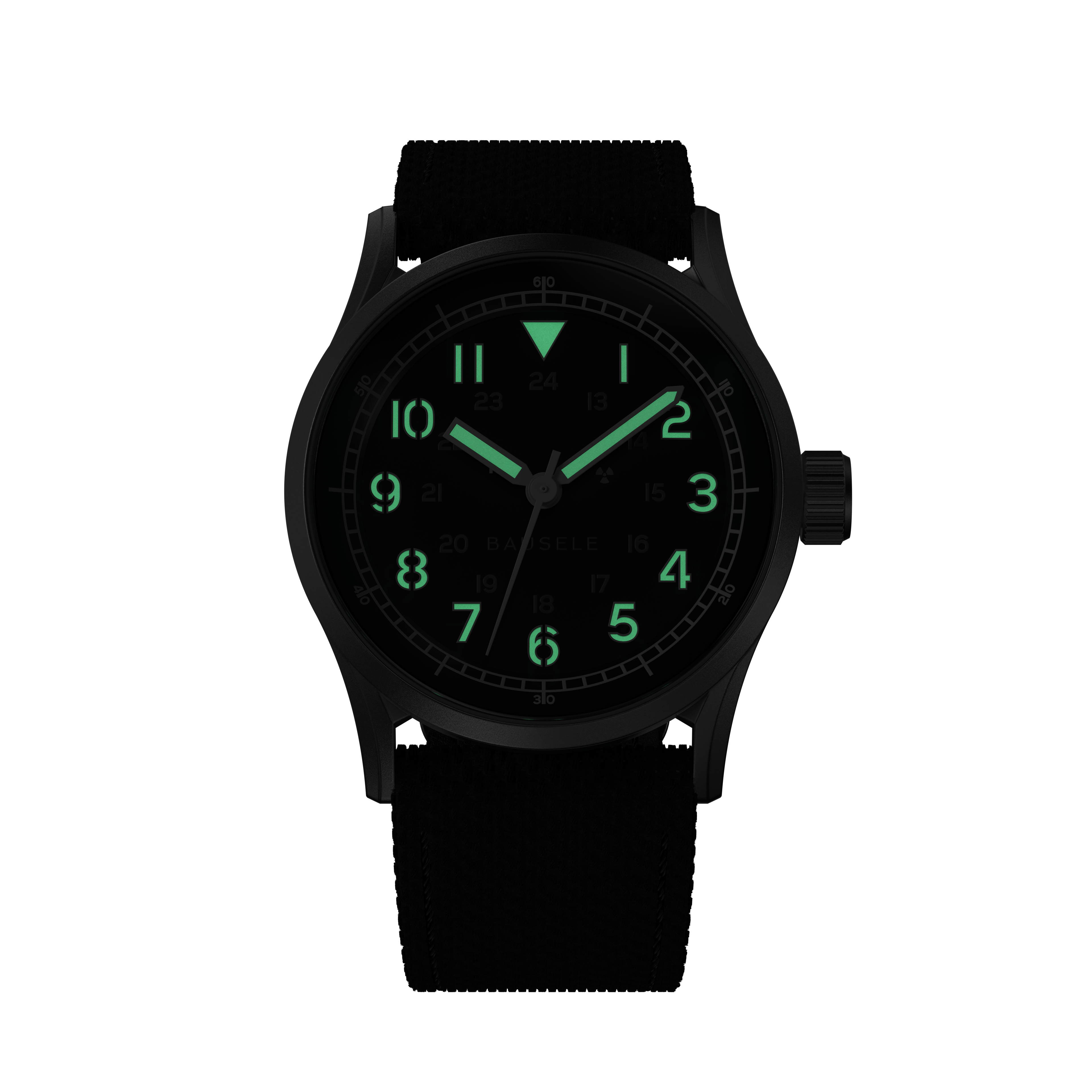 Bausele Classic Field Watch Lume - ONYX BLACK