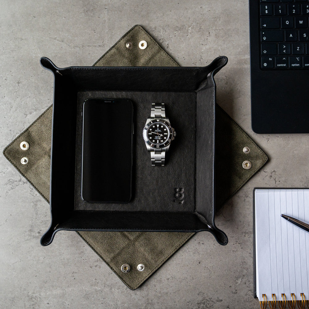Watch Tray - Black Leather