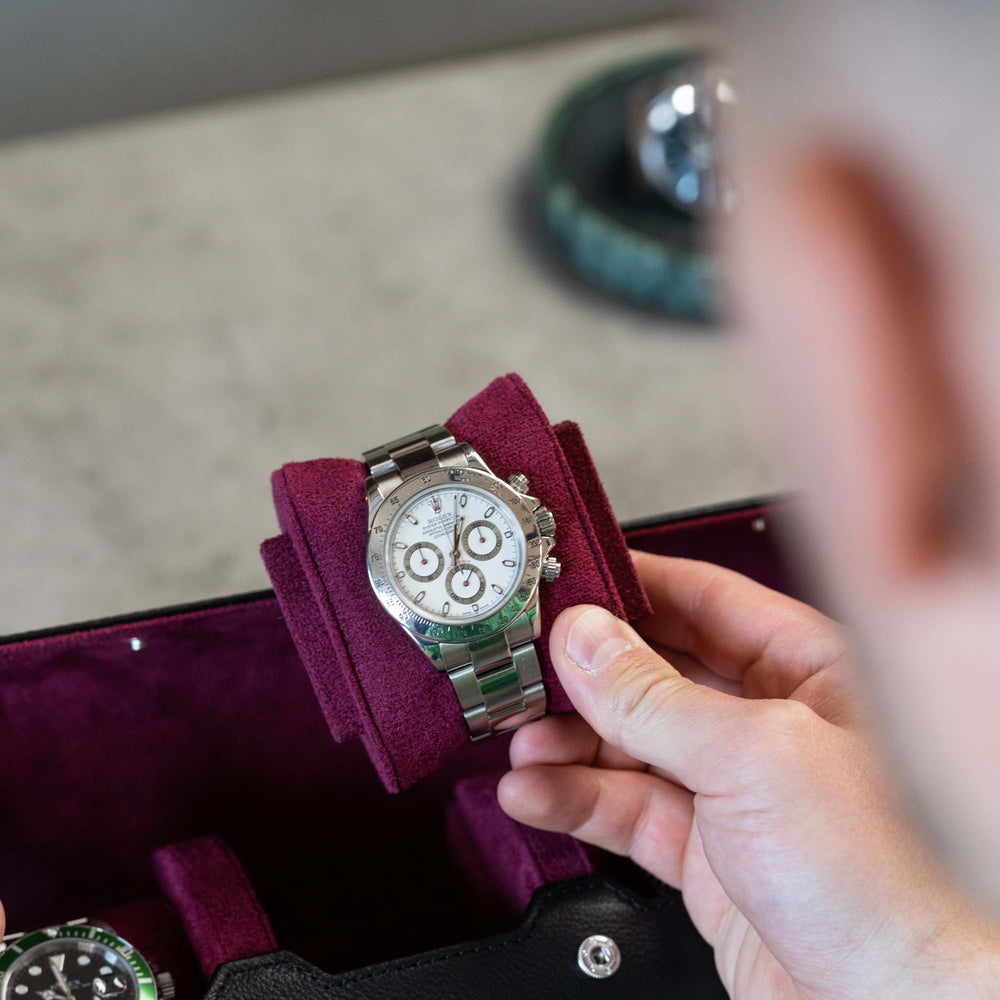 Watch Cushion or Extra Large Watch Roll Black Cherry