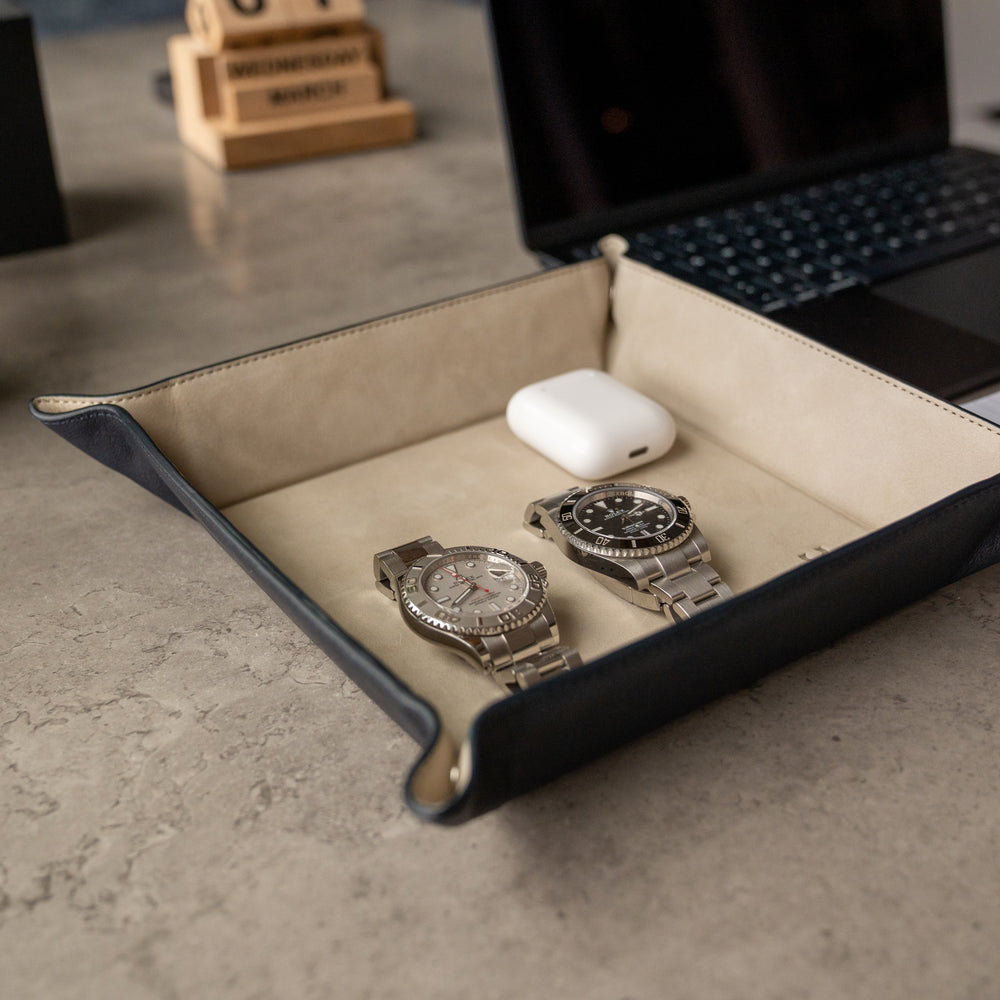 Watch Tray - Navy Blue Beige
