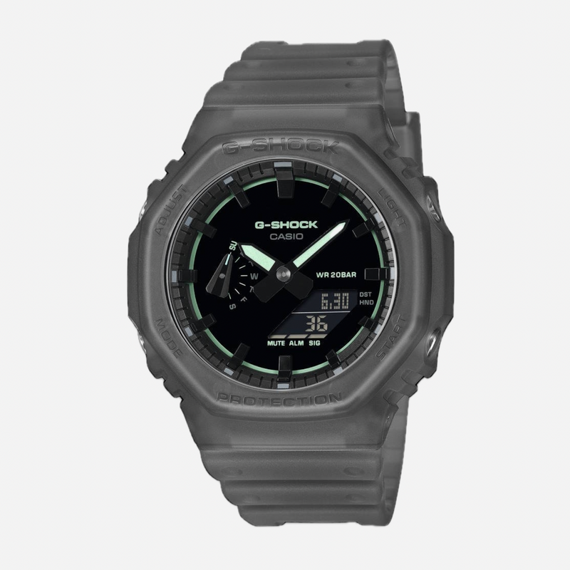 Gray Casio G-Shock watch on a white background