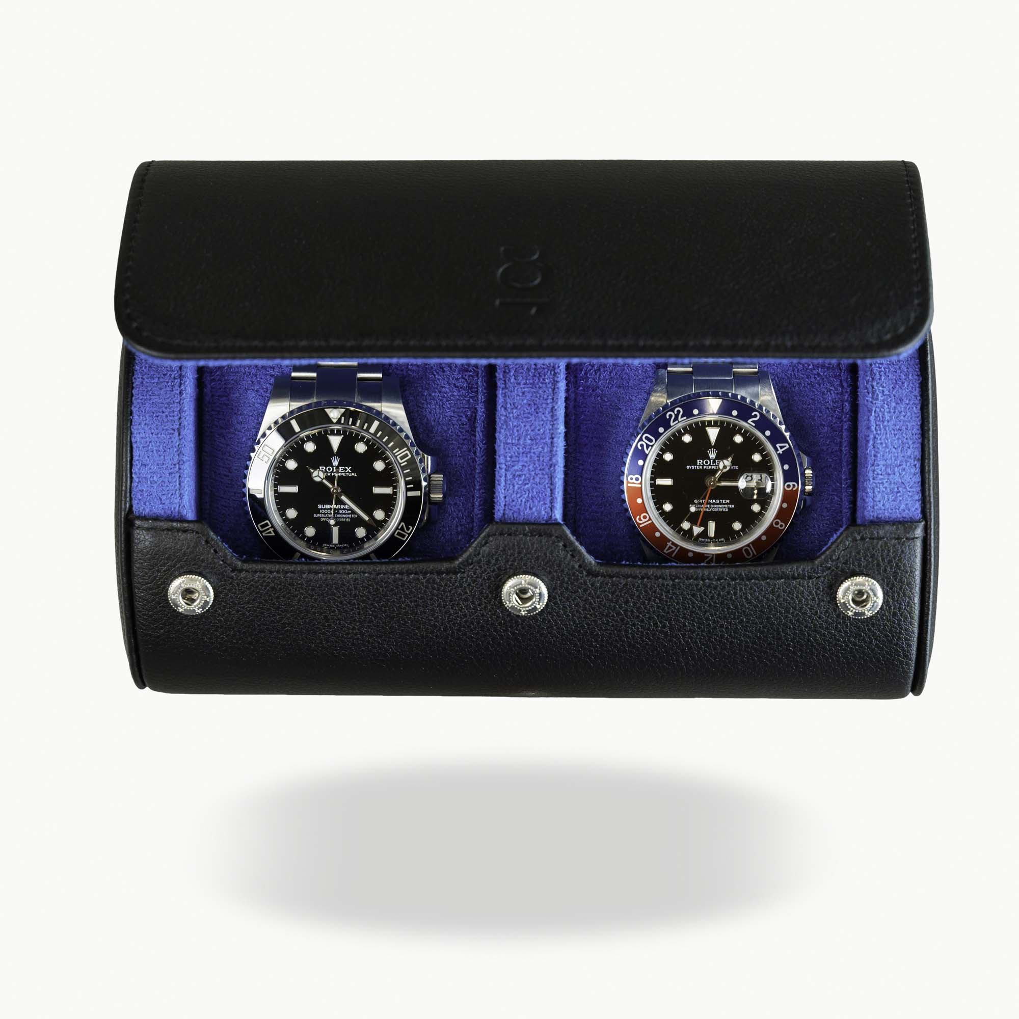 Uhrenrolle für zwei Uhren - Black Blue