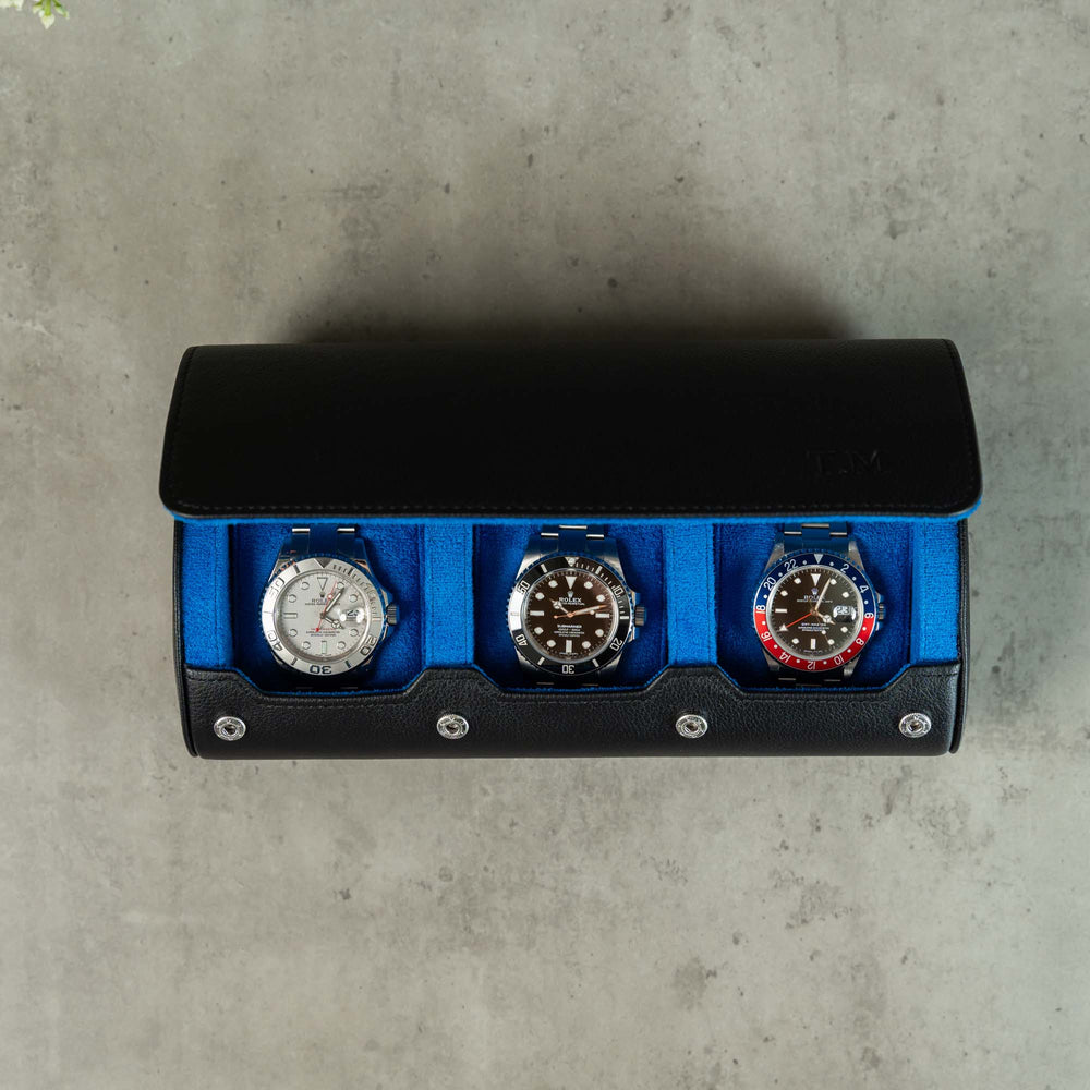 Große Uhrenrolle für die Reise - Schwarz Blau