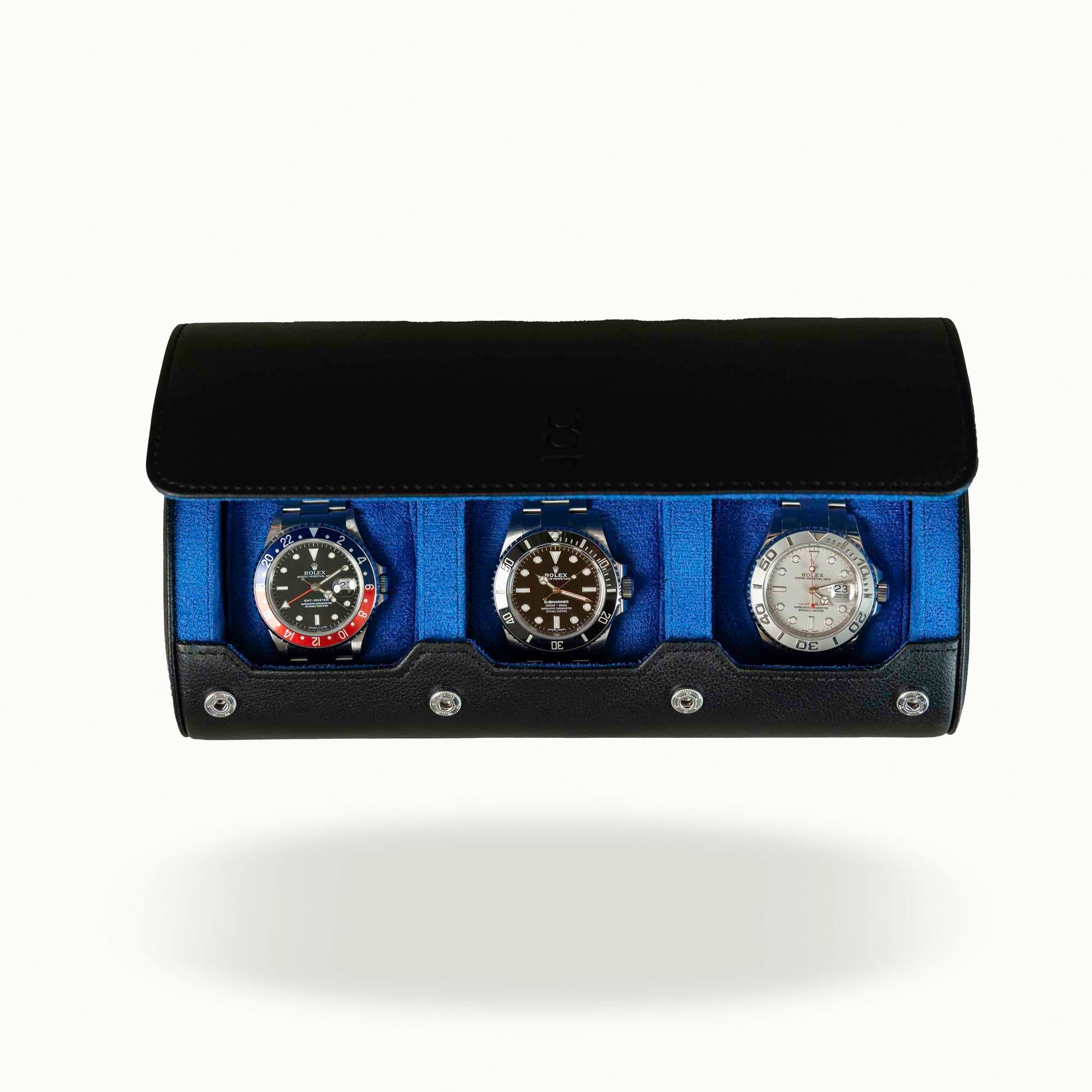 Uhrenrolle für drei Uhren - Black Blue