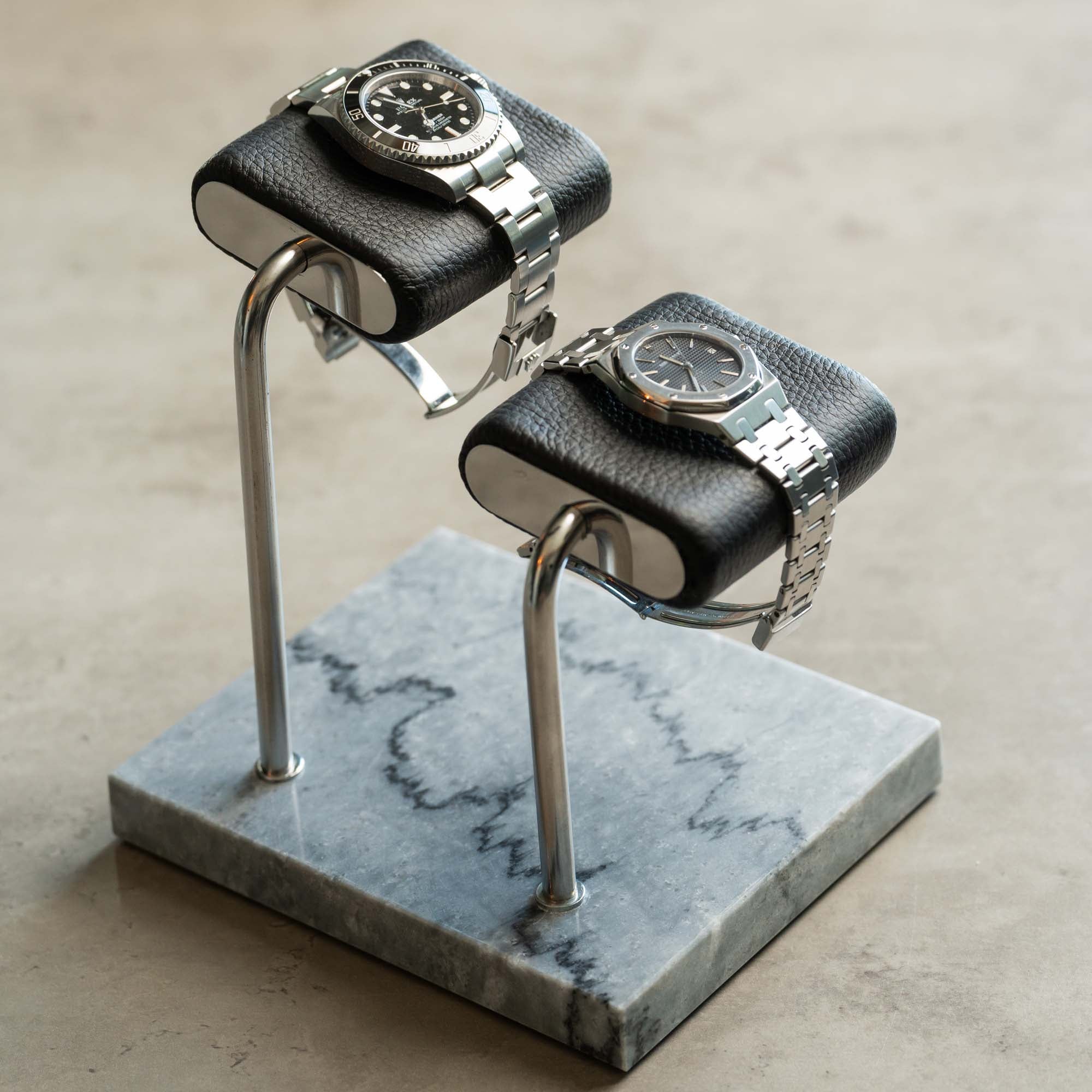 Watch Stand Duo - Grey Marble