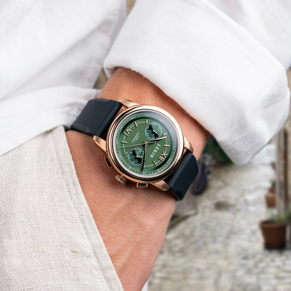 LÈRIN Hybrid Chronograph – Kieferngrün Gold